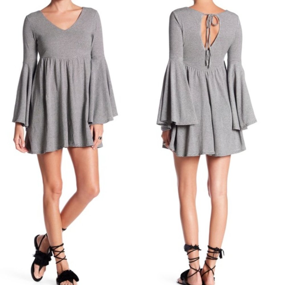 New Anthropologie x ANAMA gray 100% Cotton Swing Slip Tunic Mini Dress Swing - Picture 3 of 12